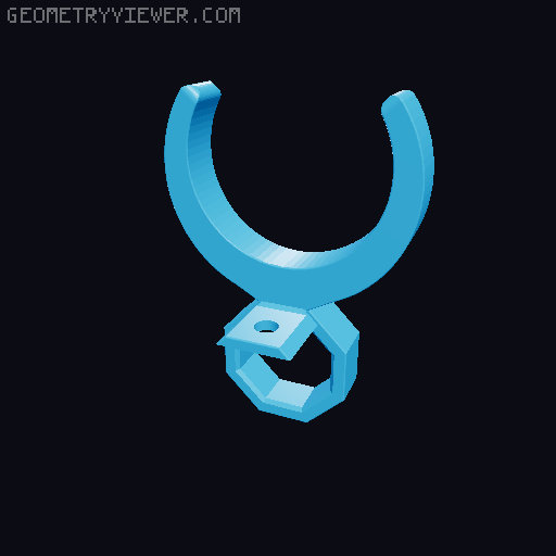 Pipe Clip for Round Bar Connector to Clamb Rods with Different Sizes 3D model thumbnail