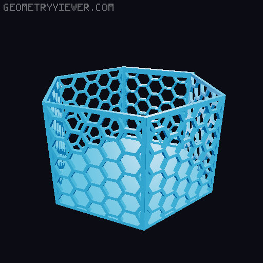 HSW hexagonal baskets v2 with full bottom 3D model thumbnail