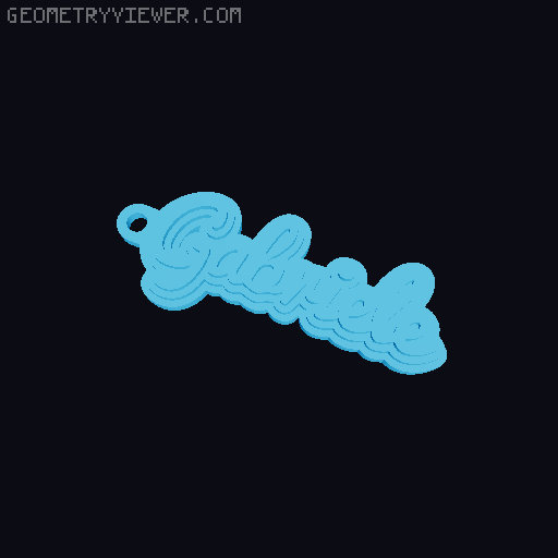Customizable name keychain / tag 3D model thumbnail