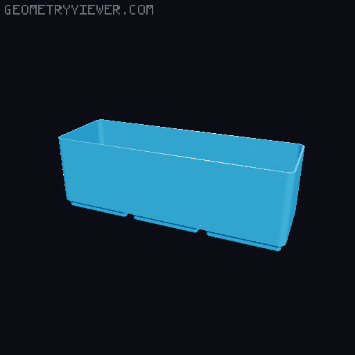 Gridfinity Refined No Lip Bins 3D model thumbnail