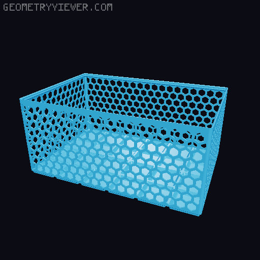 Gridfinity Hex Bins Light all sizes 3D model thumbnail
