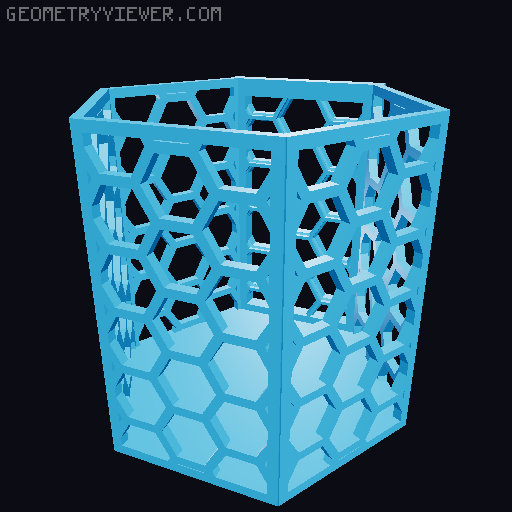 HSW hexagonal baskets v2 with full bottom 3D model thumbnail
