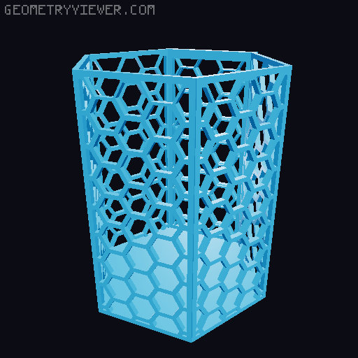 HSW hexagonal baskets v2 with full bottom 3D model thumbnail