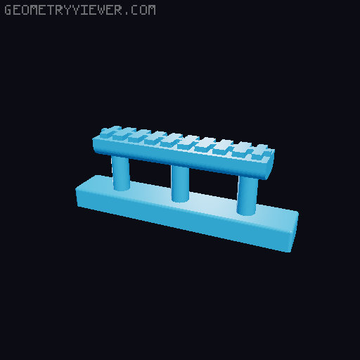 HO/N-Scale(For two tracks) Concrete and Steel Truss Bridge with 2% slope 3D model thumbnail