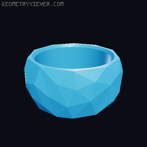 Wide Low Poly Ring 3D model thumbnail