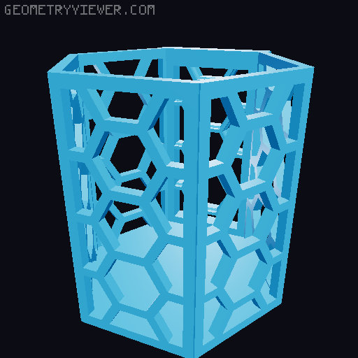 HSW hexagonal baskets v2 with full bottom 3D model thumbnail
