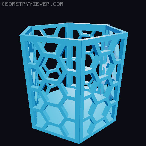 HSW hexagonal baskets v2 with full bottom 3D model thumbnail
