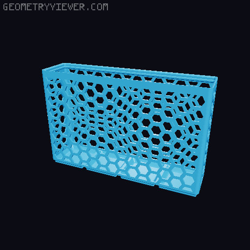 Gridfinity Hex Bins Light (rotated grid) all sizes 3D model thumbnail