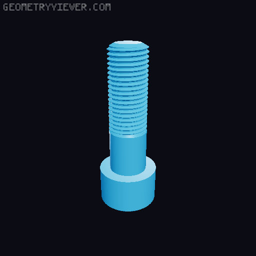 Hundreds of Metric Allen Screws with Cylindrical Head M2 up to M64 3D model thumbnail