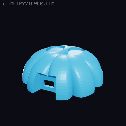 Cute Skull Lamp 3D model thumbnail