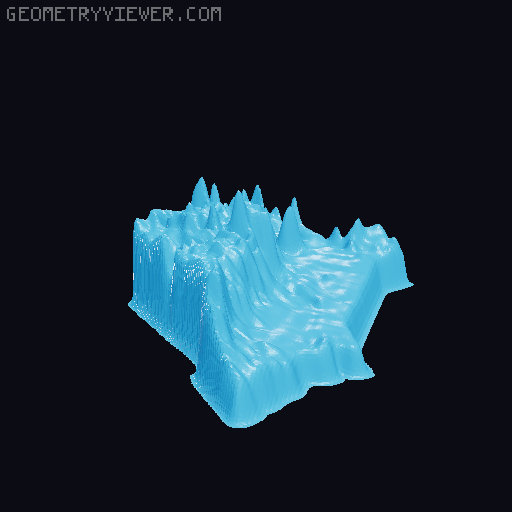 Topographic World Map 3D model thumbnail