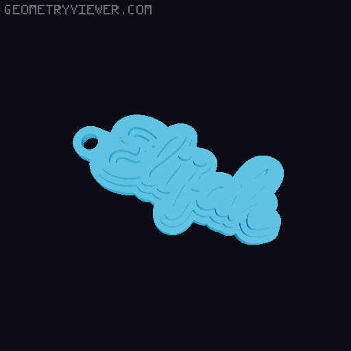 Customizable name keychain / tag 3D model thumbnail
