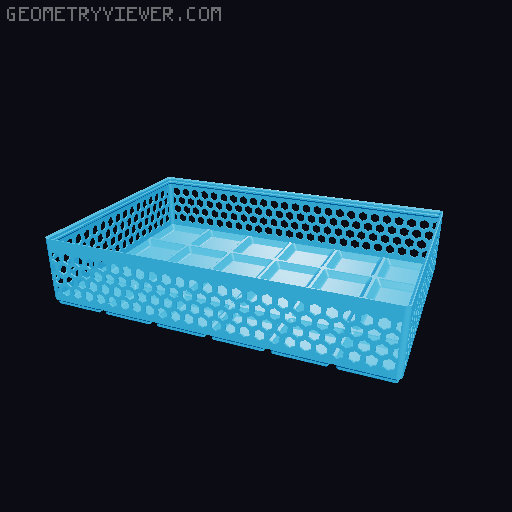 Gridfinity Hex Bins Light all sizes 3D model thumbnail