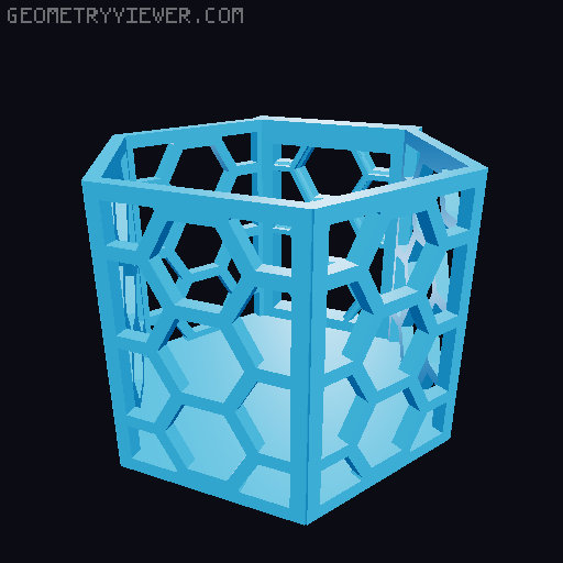 HSW hexagonal baskets v2 with full bottom 3D model thumbnail