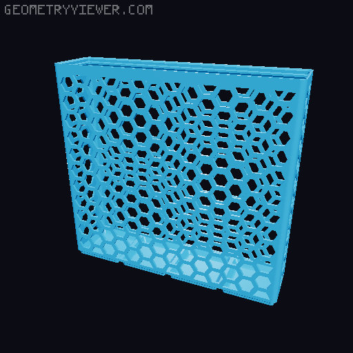 Gridfinity Hex Bins Light (rotated grid) all sizes 3D model thumbnail