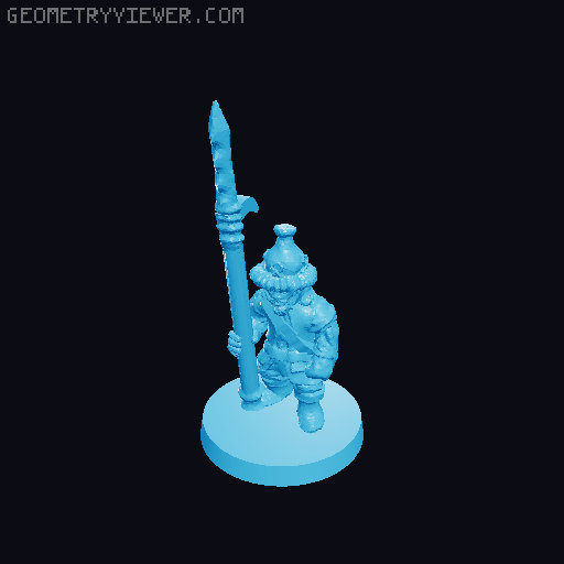 Lake-Town Militia Spearmen 10mm Scale 3D model thumbnail
