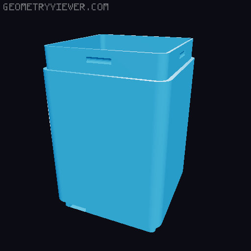Gridfinity Bin with Gridfinity Cap (parametric) 3D model thumbnail