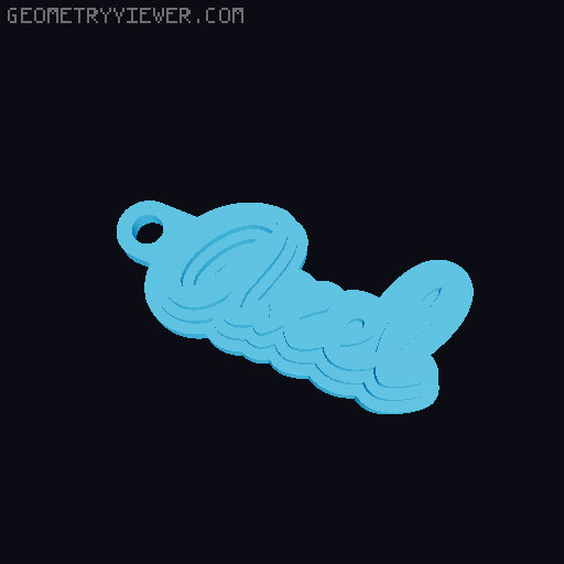 Customizable name keychain / tag 3D model thumbnail