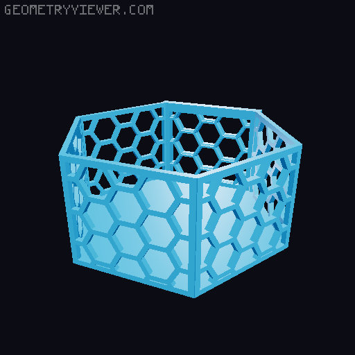 HSW hexagonal baskets v2 with full bottom 3D model thumbnail