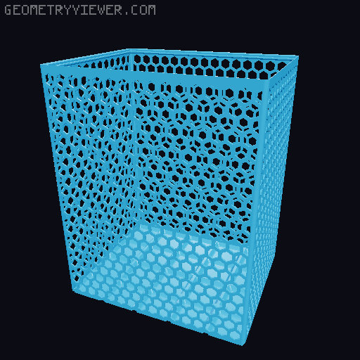 Gridfinity Hex Bins Light all sizes 3D model thumbnail