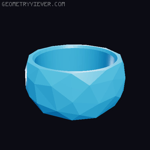Wide Low Poly Ring 3D model thumbnail