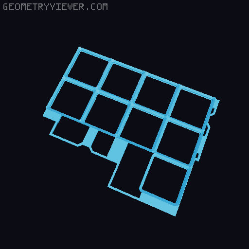 Gridfinity Tstak two drawer lightweight base 3D model thumbnail
