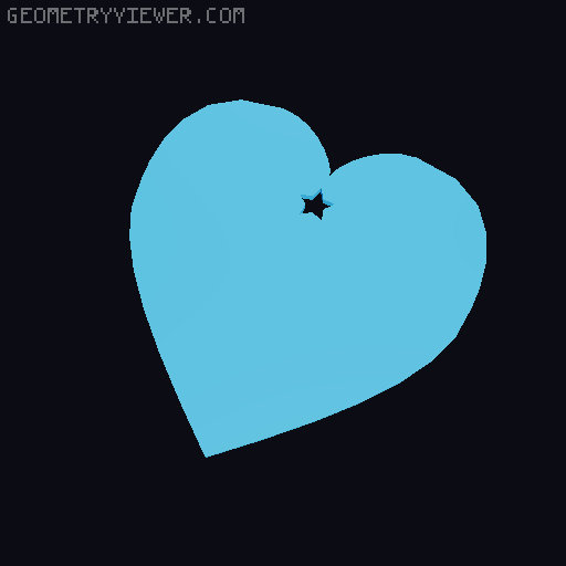 EU Heart Keychain Stars 3D model thumbnail