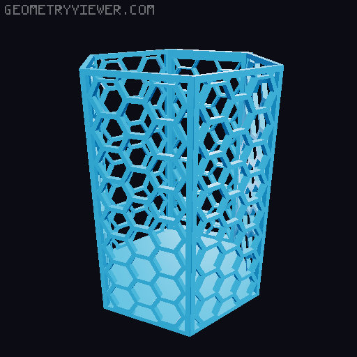 HSW hexagonal baskets v2 with full bottom 3D model thumbnail