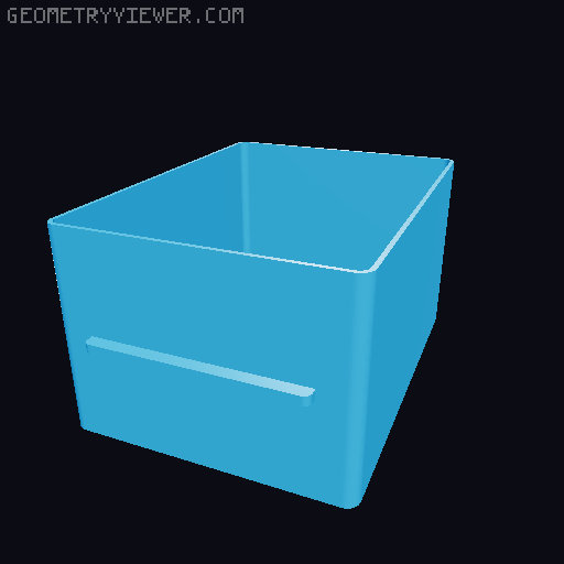 Gridfinity chest with 1 drawer 3x4x13 3D model thumbnail
