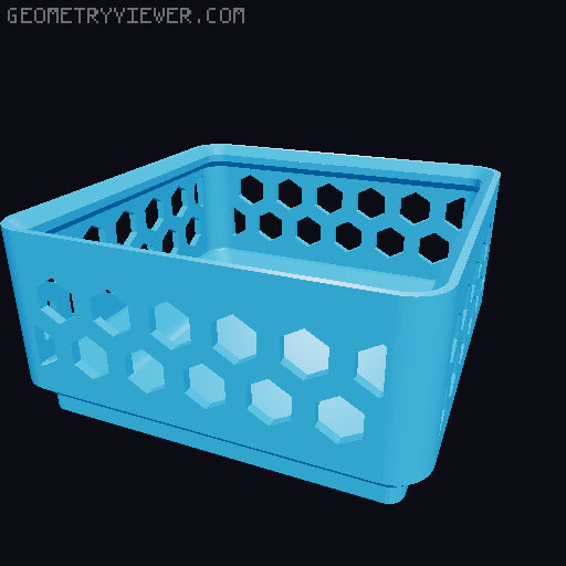 Gridfinity Hex Bins Light all sizes 3D model thumbnail