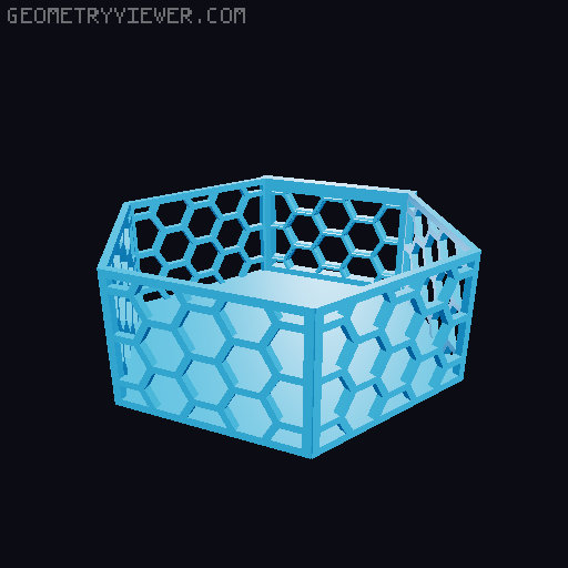 HSW hexagonal baskets v2 with full bottom 3D model thumbnail