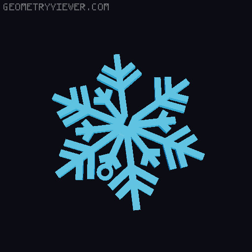 Christmas snowflake 3D model thumbnail