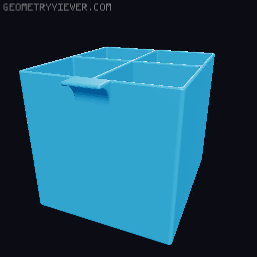 Modular Small Parts Split Drawers 3D model thumbnail