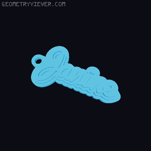 Customizable name keychain / tag 3D model thumbnail