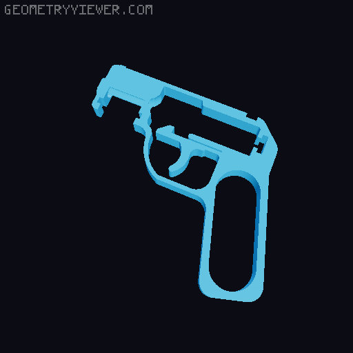 Spring Gun V2 - Shoots fake bullets with magazine 3D model thumbnail