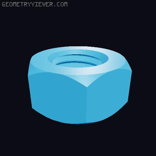 M6 1.0mm nut and bolt (15-30mm) 3D model thumbnail