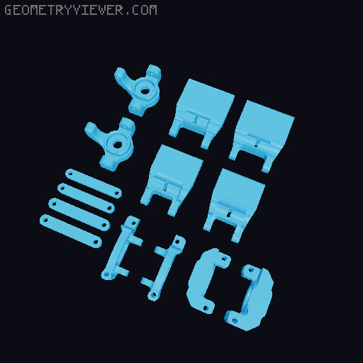 EXPLORER-MK1 3D PRINTED 1:10 RC CHASSIS 3D model thumbnail