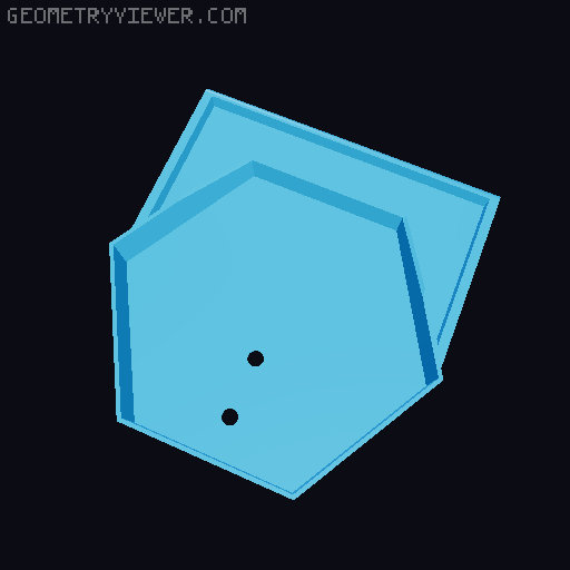 Hex Dice Tray for Modular Desk Clamp 3D model thumbnail