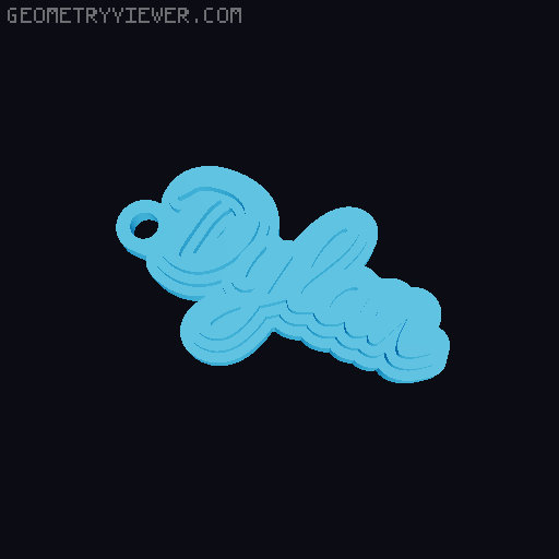 Customizable name keychain / tag 3D model thumbnail