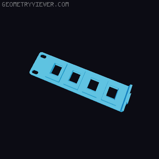 1U Modular Rack - 12 Port PatchPanel 3D model thumbnail