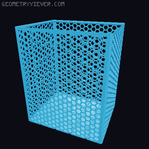 Gridfinity Hex Bins Light (rotated grid) all sizes 3D model thumbnail