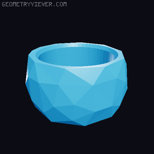 Wide Low Poly Ring 3D model thumbnail