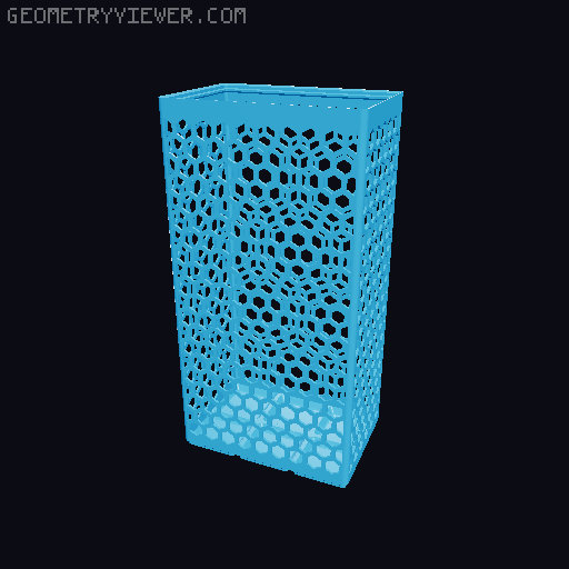Gridfinity Hex Bins Light all sizes 3D model thumbnail