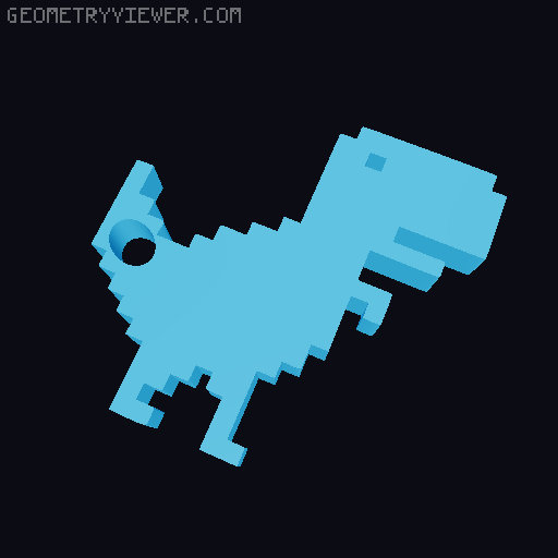 Chrome Dino and Dino Keychain/Anahtarlık 3D model thumbnail