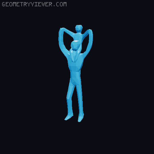Low Poly Father's Day - Sculpture 3D model thumbnail