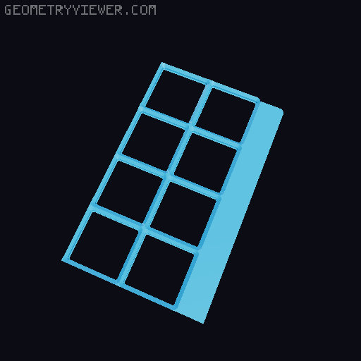 Gridfinity Grid for Ikea Alex 3D model thumbnail