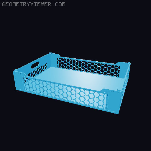 Stackable Crate Plus - Honeycomb Edition 3D model thumbnail