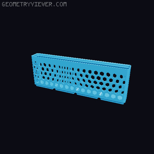 Gridfinity Hex Bins Light all sizes 3D model thumbnail
