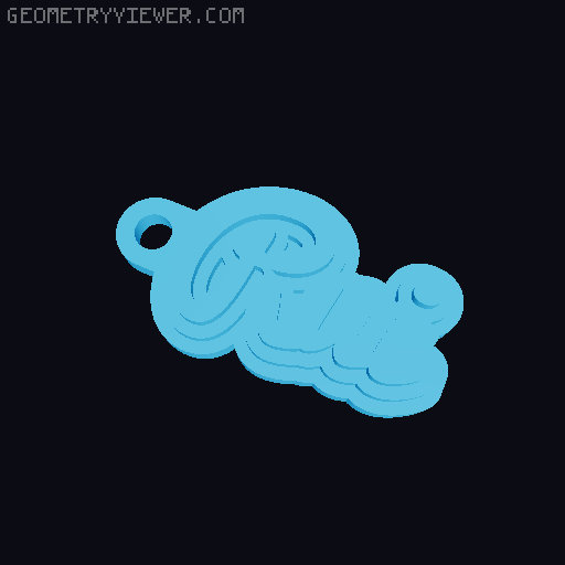 Customizable name keychain / tag 3D model thumbnail