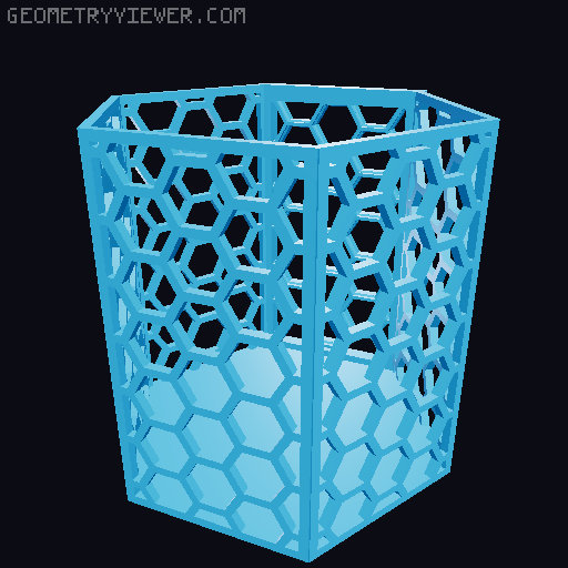 HSW hexagonal baskets v2 with full bottom 3D model thumbnail